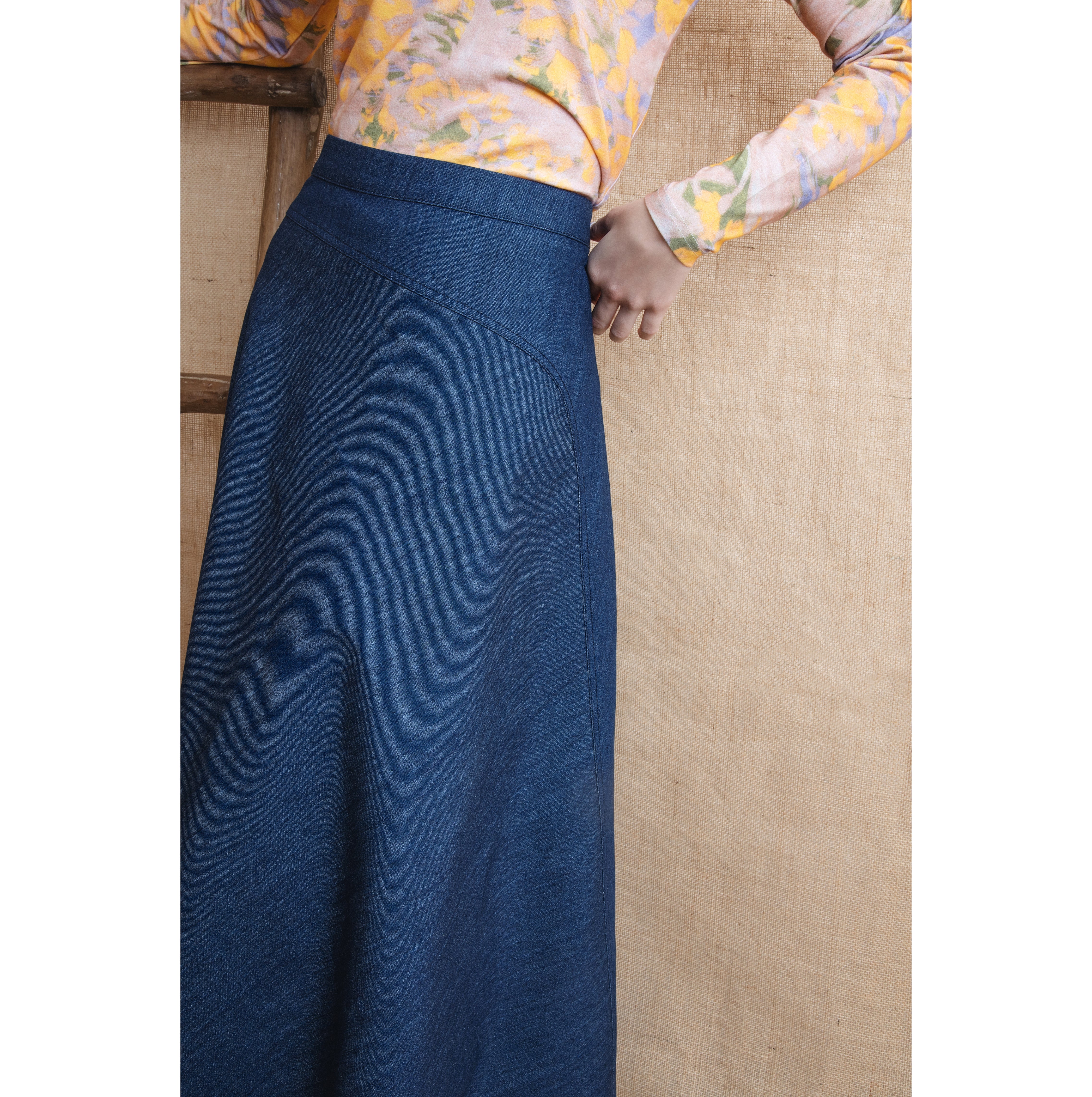 BLUE DENIM CASPIAN SKIRT