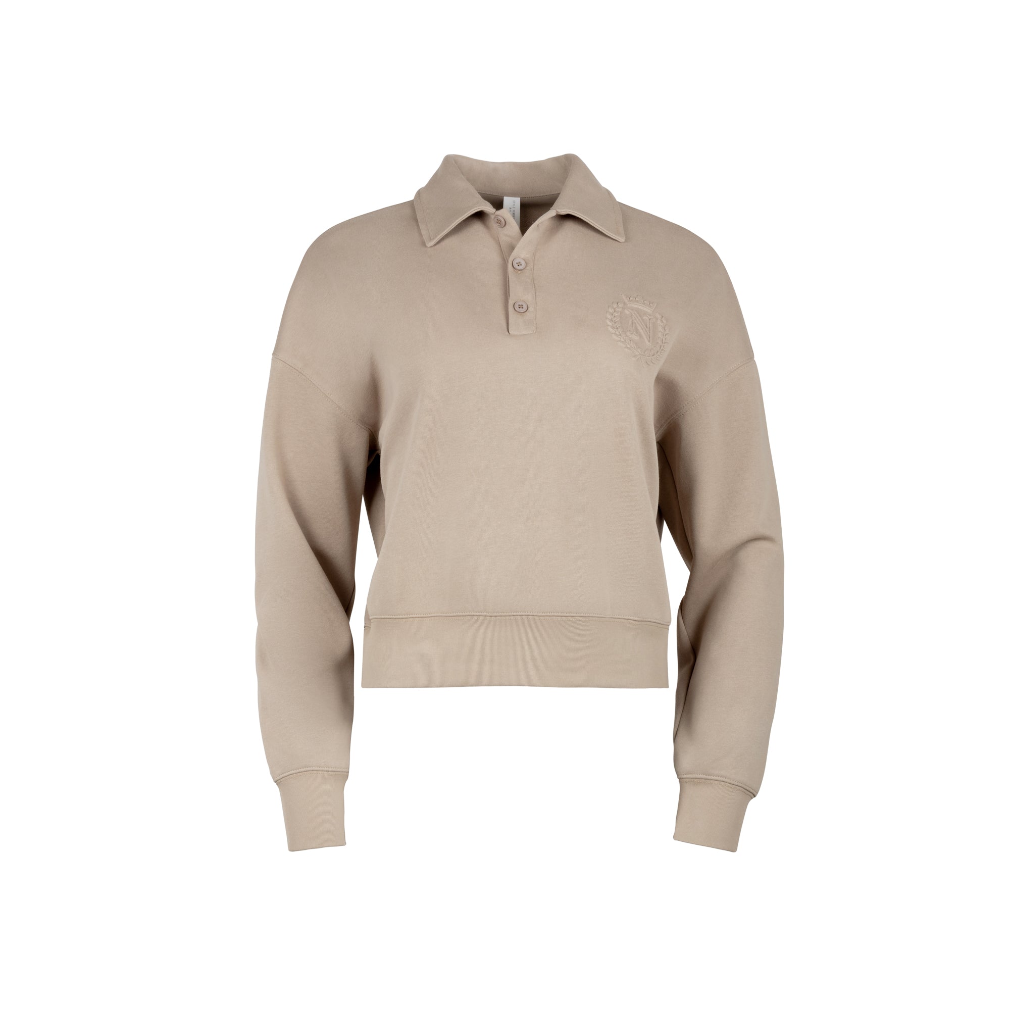 TAUPE POLO SWEASHIRT