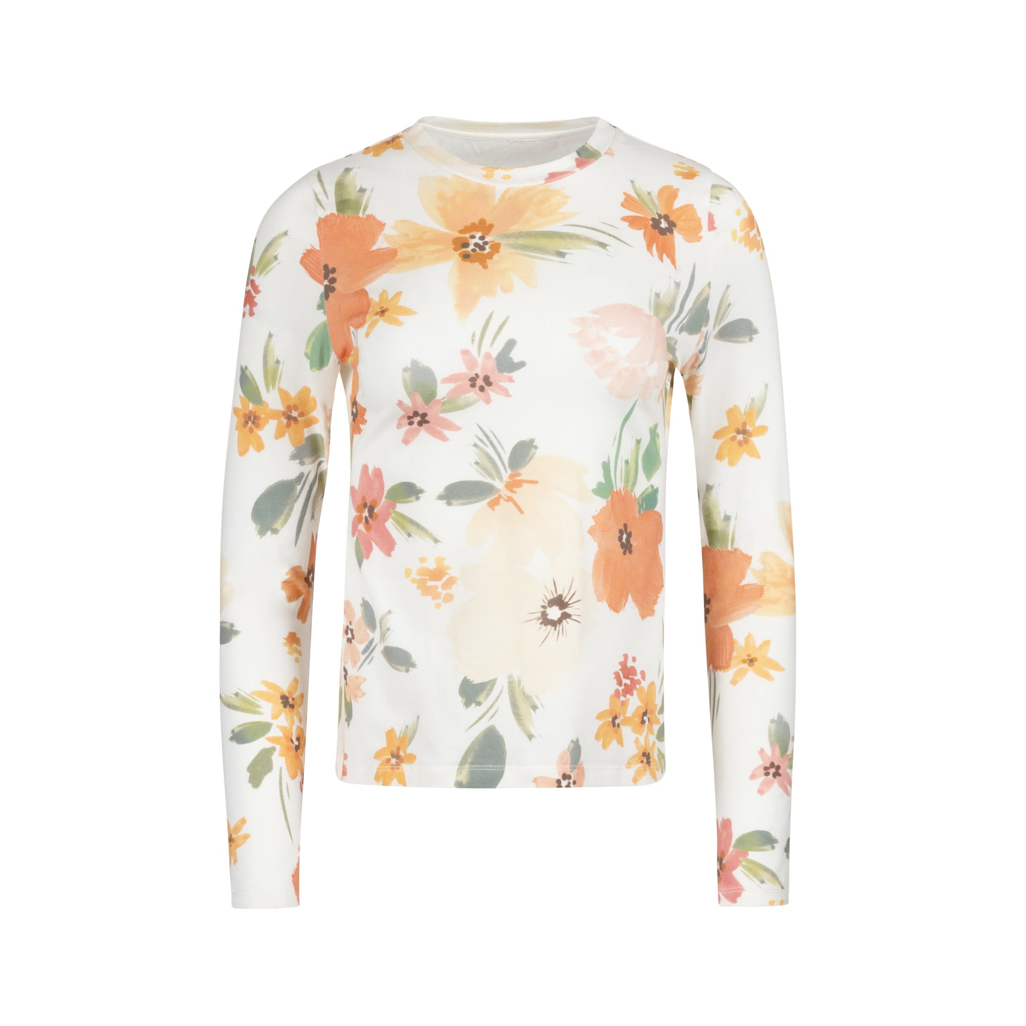 WHITE FLORAL PRINTED ESSENT TEE