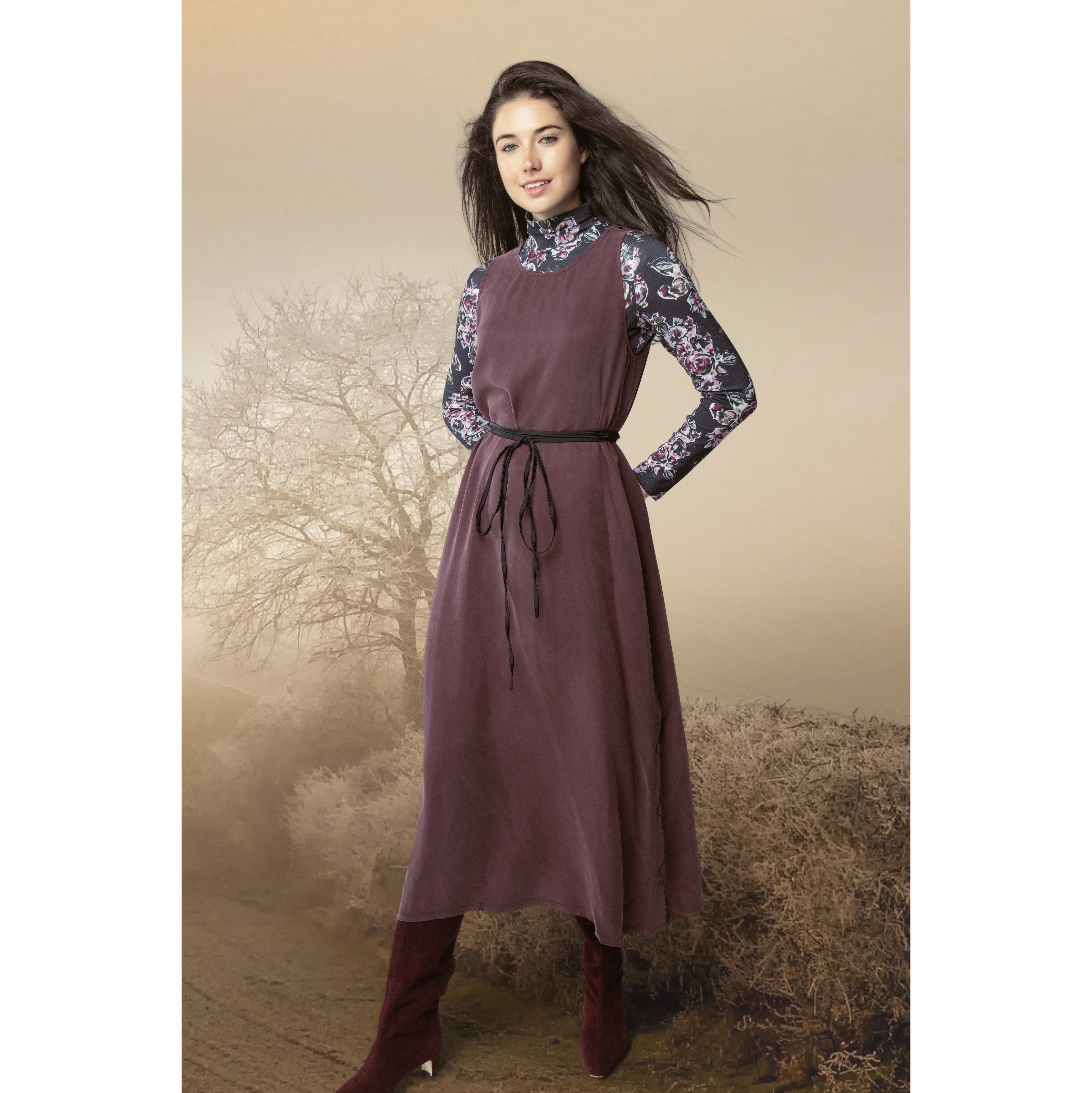 WINE LYLAH DRESS