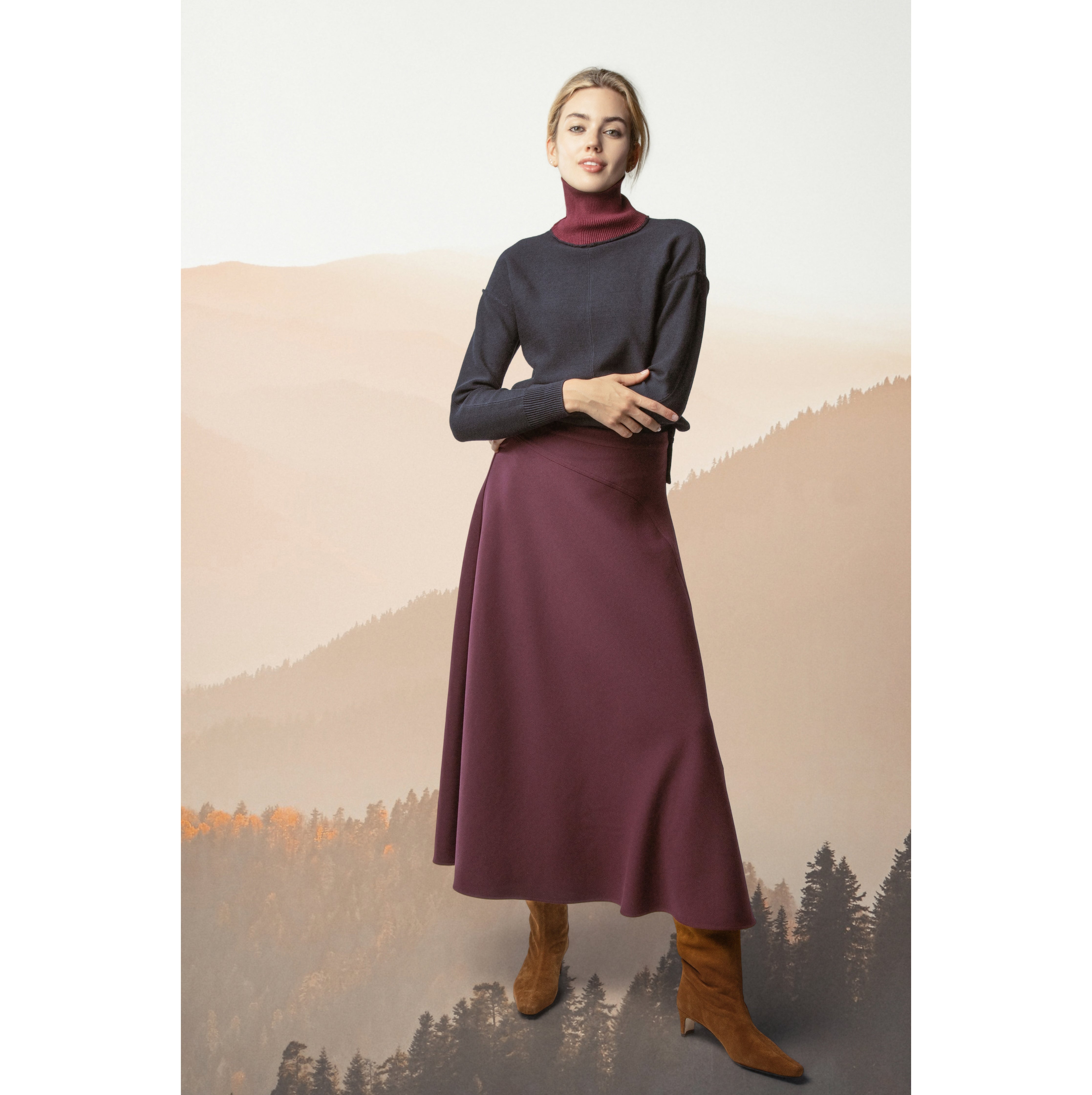 WINE CASPIAN SKIRT