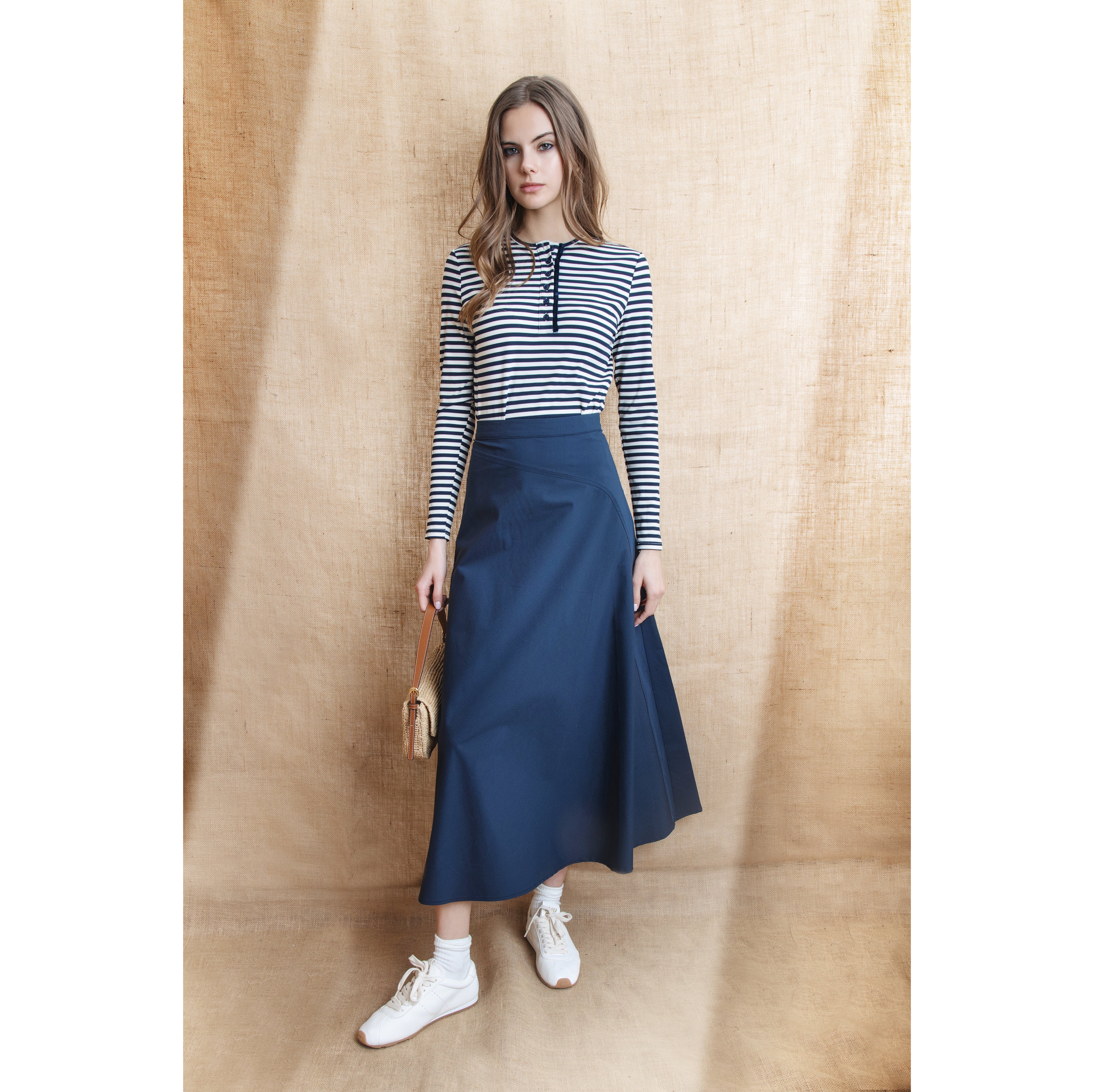 NAVY CASPIAN SKIRT