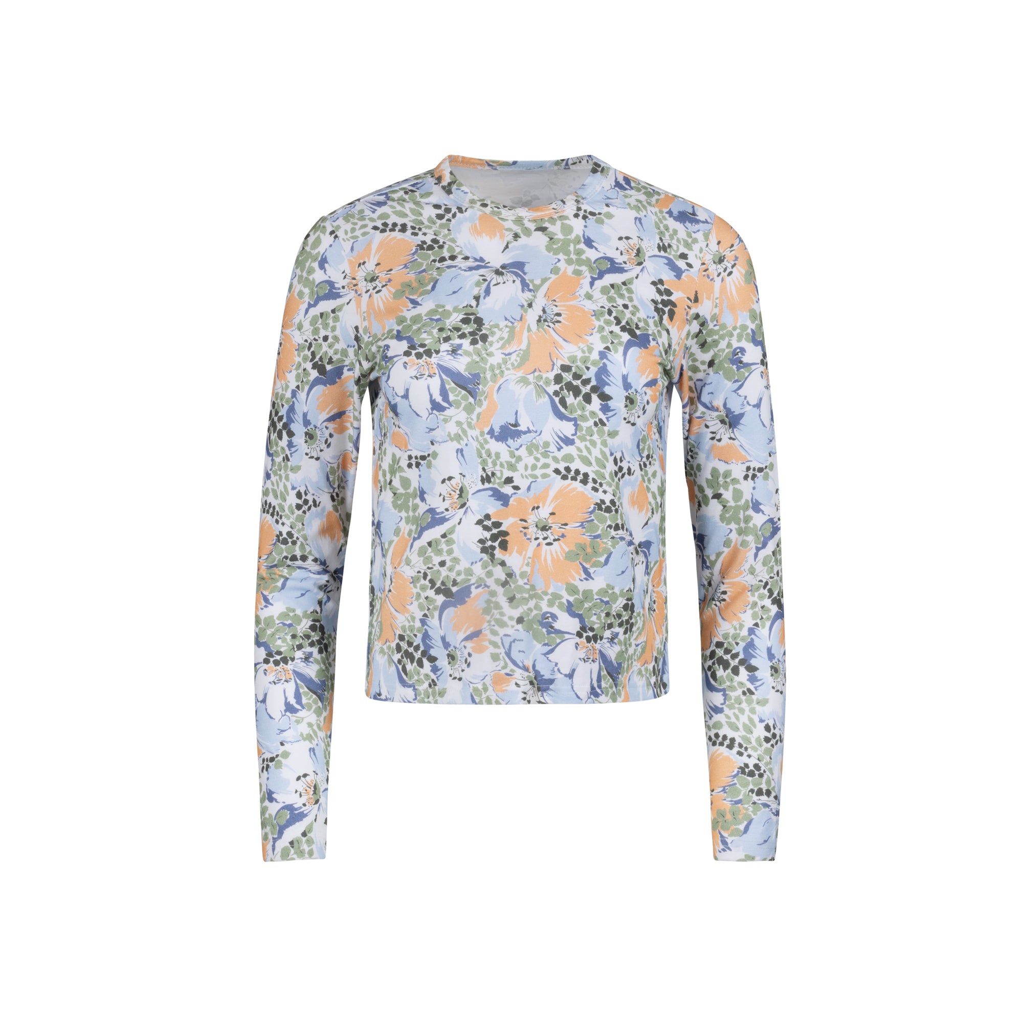 BLUE FLORAL PRINTED ESSENT TEE