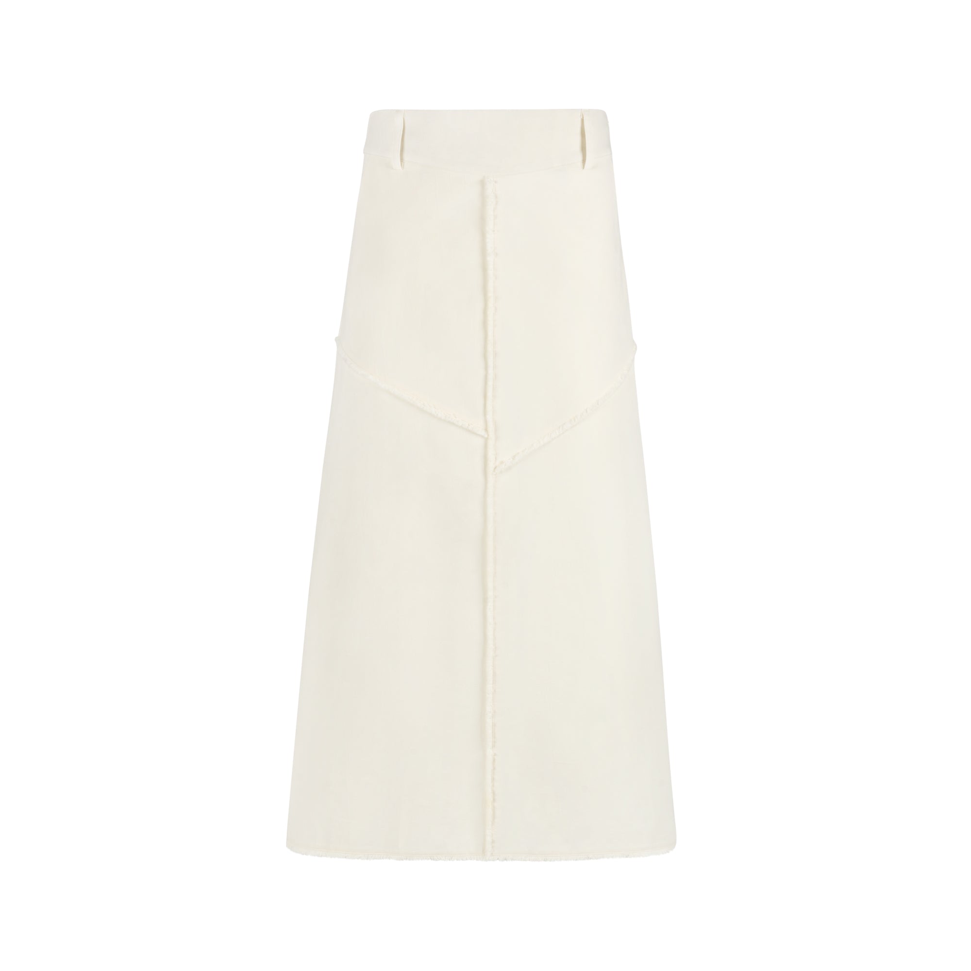 CREAM FRINGE SKIRT