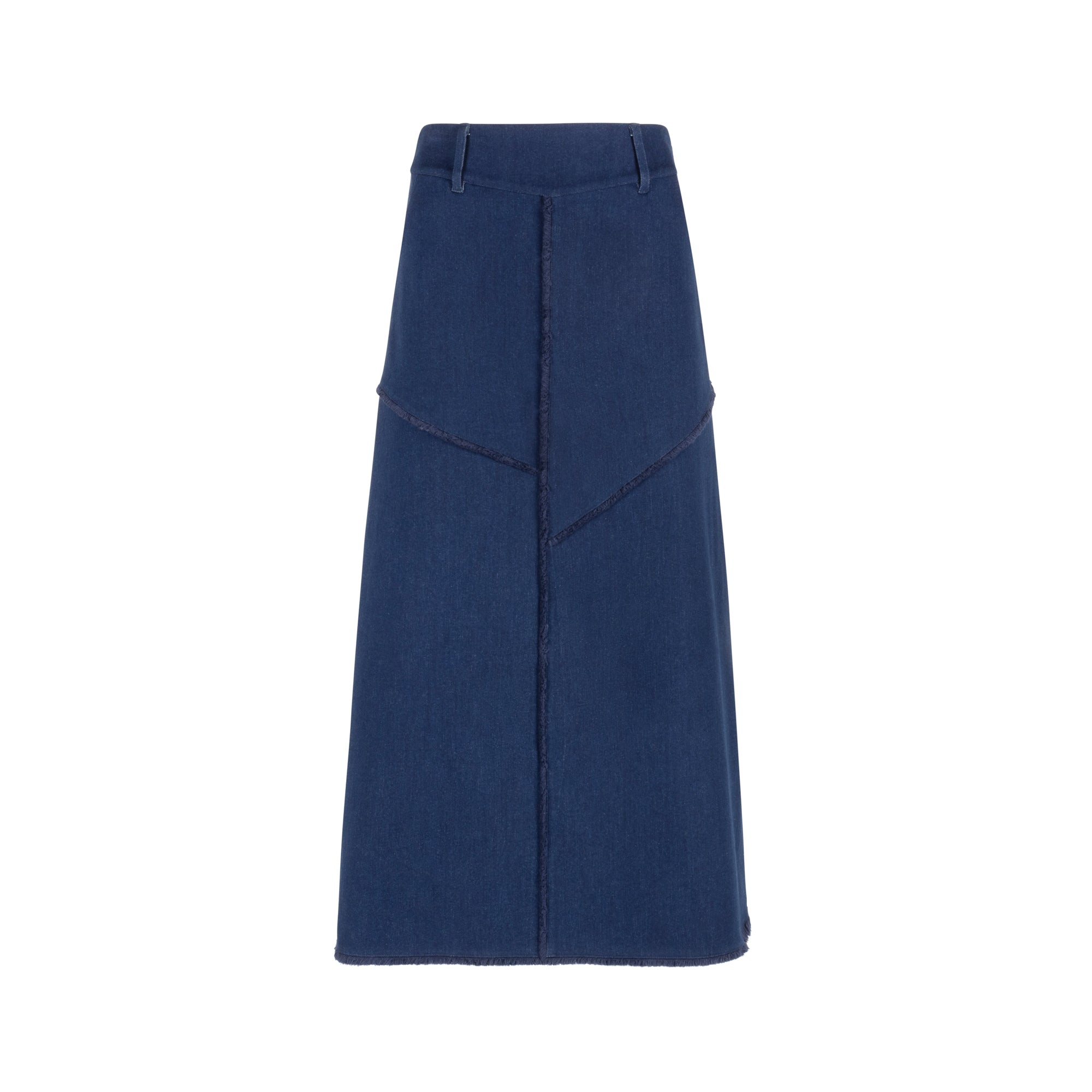 DARK DENIM FRINGE SKIRT